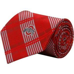  Eagles Wings Ohio State Buckeyes Woven Plaid Necktie 