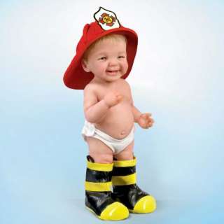 ASHTON DRAKE Mommys Littlest Hero Resin FIREMAN Baby Doll NEW  