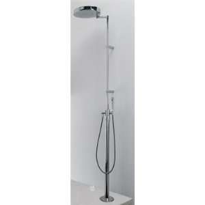   mixer with diverter, showerhead and hand held shower  Polished Chrome