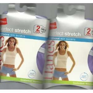 Hanes Perfect Stretch Opaque Boy Shorts Size 10/11 2 Pairs Per Pack (2 
