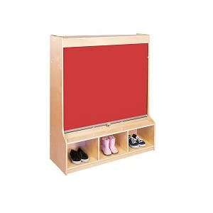  Guidecraft G6606RED Hideaway 3 Section Locker, Red 