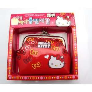  Imported Hello Kitty Vinyl Coin Money Bag w/ Charm   RED 