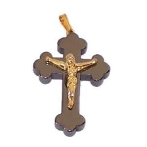  Hematite rosary crucifix / Pendant   Orthodox or Byzantine 