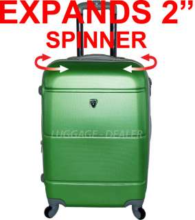 3PC Luggage Set GREEN Spinner 4 Wheel Expandable ABS Flexible Hard 