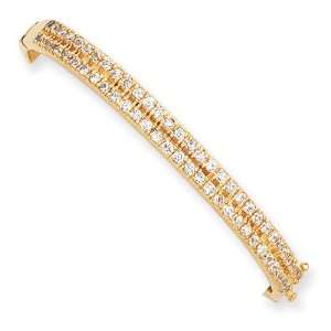  Gold plated CZ Hinged Bangle Jewelry