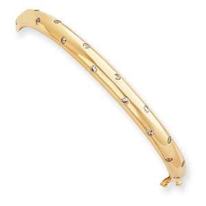  5mm Gold plated CZ Hinged Bangle Jewelry