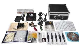 Complete tattoo Kit 2 Machines Ink Supply needles MKE4  