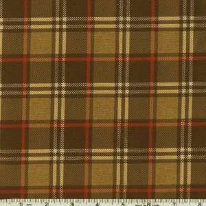  45 Wide Holiday Greetings Plaid Brown Fabric By The Yard 