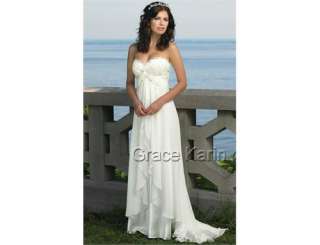   White Chiffon Empire wedding dress / Bridesmaids dress lace up  