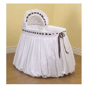 Pretty Ribbon Bassinet Liner/Skirt and Hood with Brown Ribbon   Size 