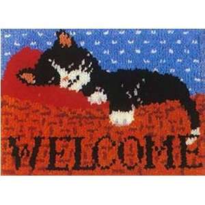  CAT NAP WELCOME LATCH HOOK KIT Arts, Crafts & Sewing