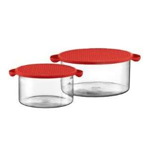  Hot Pot Set Borosilicate Glass Baking Dish in Red Kitchen 