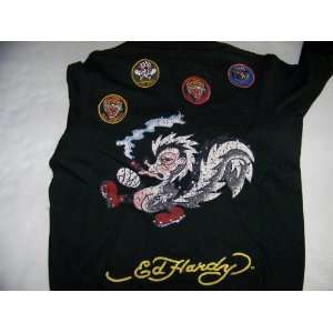    Ed Hardy Hoodie Smokin Skunk Size Mens Medium xxl 