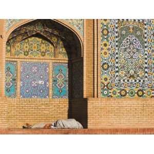  Man Sleeping in Niche of the Friday Mosque or Masjet Ejam 