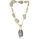 zariin wrap and knot with agates blue agate gold necklace $ 290 00 