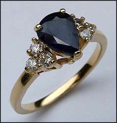 2ct Pear Shaped Sapphire Ring for Women  