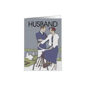 Husband, Birthday Greeting Card, The Conversation, Vintage Card