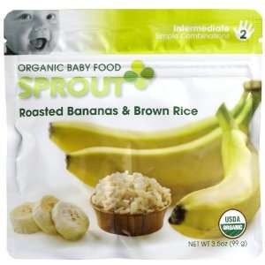 Sprout Organic Stage 2 Roasted Bananas and Brown Rice   3.5 oz   12 