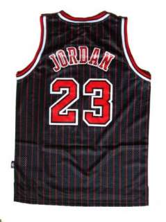 BULLS 23# Micheal Jordan Jersey Red Black Srtipe Sz M 2XL  