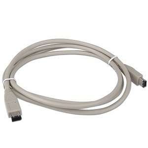    6 6 pin to 6 pin IEEE 1394 FireWire Cable (Gray) Electronics