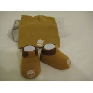  Timberland Baby Hat Sock Booties Beanie 0 3 Camel New 