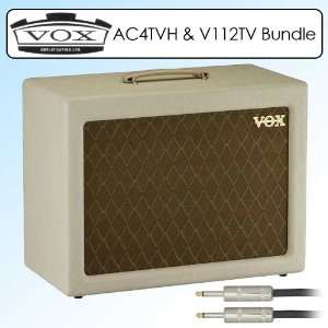  Vox V112TV 1x12 Inch Guitar Speaker Cabinet Bundle 