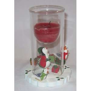  Yankee Candle Co Penguin Under Glass Candle Holder 