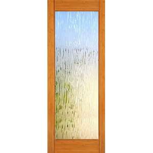   36x80 Interior Solid Bamboo Door With Glacier Glass Pattern