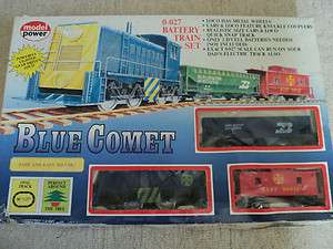   Model Power #650 Blue Comet Battery Train Set 0 027 Battery Train Set