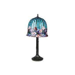  J.J. Peng Stained Glass Bell Shade 28 inch Table Lamp