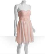 style #311769801 blush silk chiffon pleated strapless dress