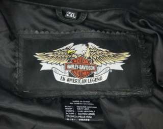 Harley Davidson Leather Motorcycle Mens Jacket 2XL  