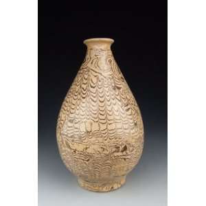  One Clay Twisted Pottery Yuhuchun Vase, Chinese Antique 