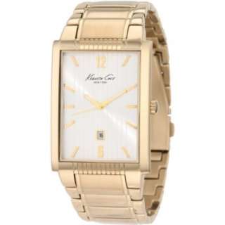 Kenneth Cole New York Mens KC9035 Classic Rectangle Analog Gold Tone 