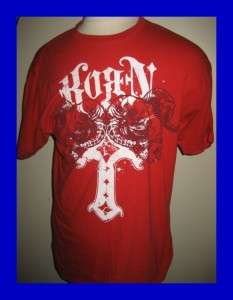 Vtg Korn Metal Rock Red Skulls T Shirt XL Mint  