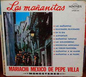 Mariachi Mexico De Pepe Villa   Las Mañanitas Lp VG++ 2  