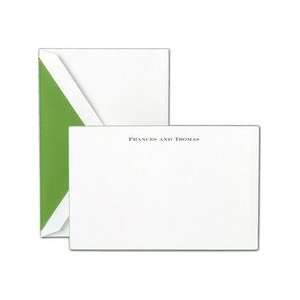  kelly green edged correspondence cards