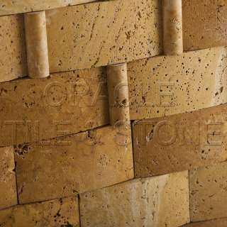 Gold Travertine Honed CNC Arched Brick Mosaic  