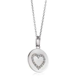 KC Designs Peace and Love Diamond 14k White Gold Baby Heart Disc 