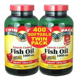 1000 mg 400 softgels all natural enteric twin pack