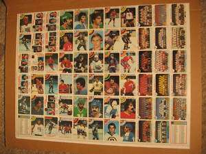 1978 79 Topps Hockey Uncut Finished Sheet of 66 Cards  