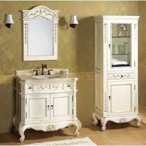   Backsplash Ceramic Sink Matching Mirror and Curio Cabinet Colonial