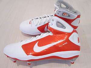 Nike Zoom Hyperfly D Mid Mens Size 15 Football Cleats White/Orange $ 