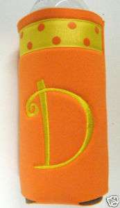 Koozie/Water Bottle Monogrammed/Personalized Orange  