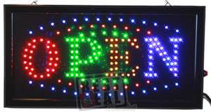 New Business LED Open Sign Neon Bright With Motion Switch 19x10 #59 