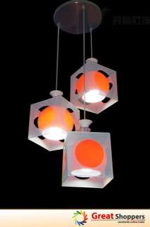   Contemporary Cube Ceiling Light Pendant Lamp Lighting White & Orange