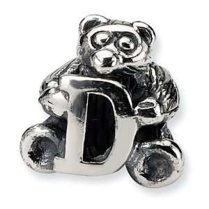   Silver SimStars Reflections Kids Letter D Bead SimStars Jewelry
