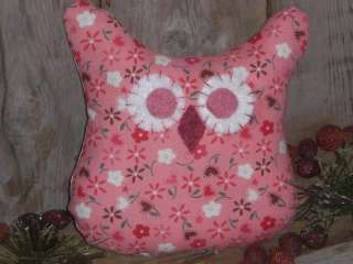 Pink Valentine LOVE Floral Fabric Hoot Owl Ornie Ornaments Bowl 