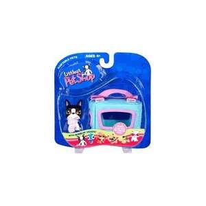 Littlest Pet Shop Pets On The Go Figure Boston Terrier with Carry Case