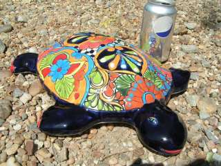 Hand Painted Mexican Talavera Pottery Turtle Signed artist MARKED ZN 